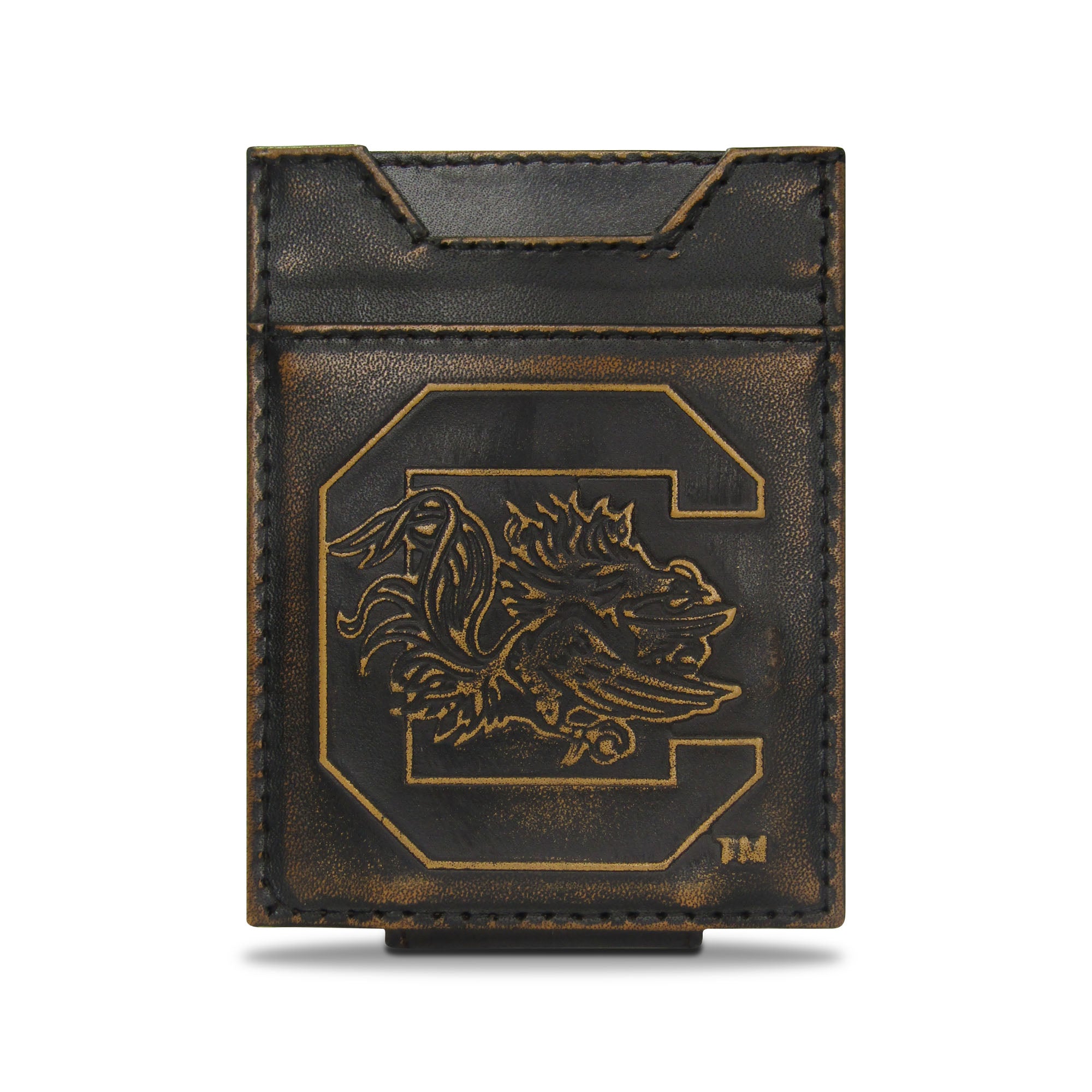 South Carolina Gamecocks Burnished Leather Magnetic Front Pocket Wallet