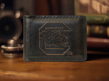 South Carolina Gamecocks Burnished Leather Money Clip