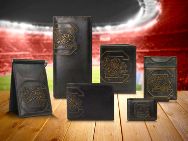 South Carolina Gamecocks Burnished Leather Trifold Wallet