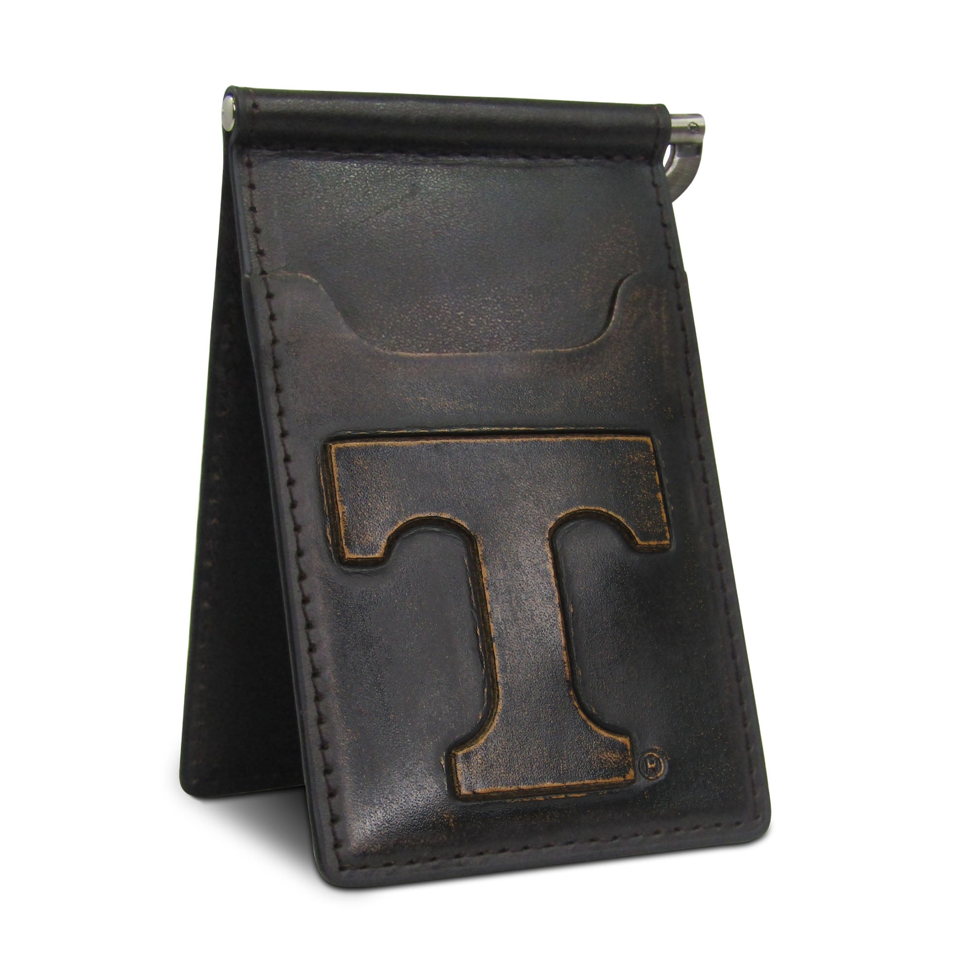 Tennessee Vols Burnished Leather Front Pocket Clip Wallet