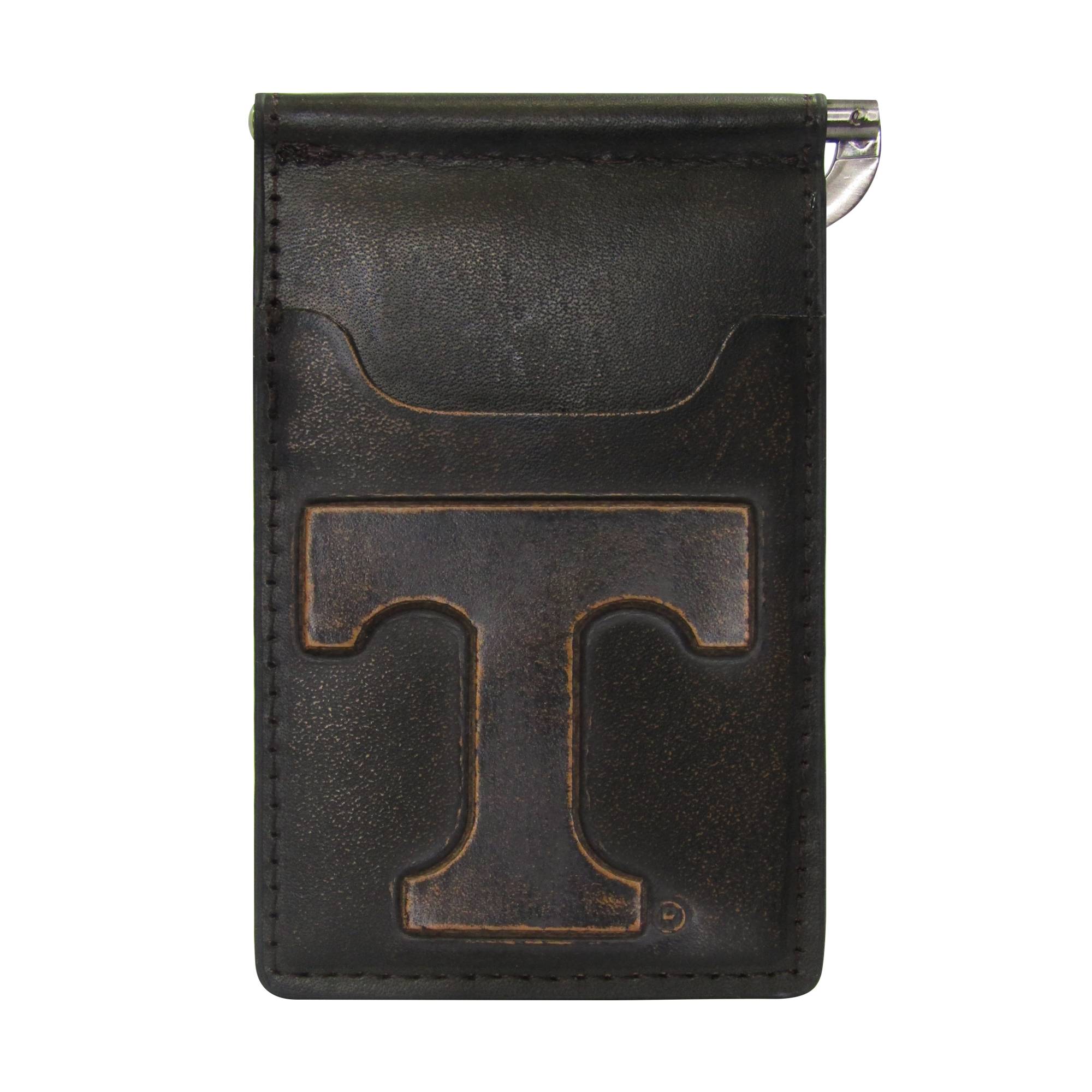 Tennessee Vols Burnished Leather Front Pocket Clip Wallet