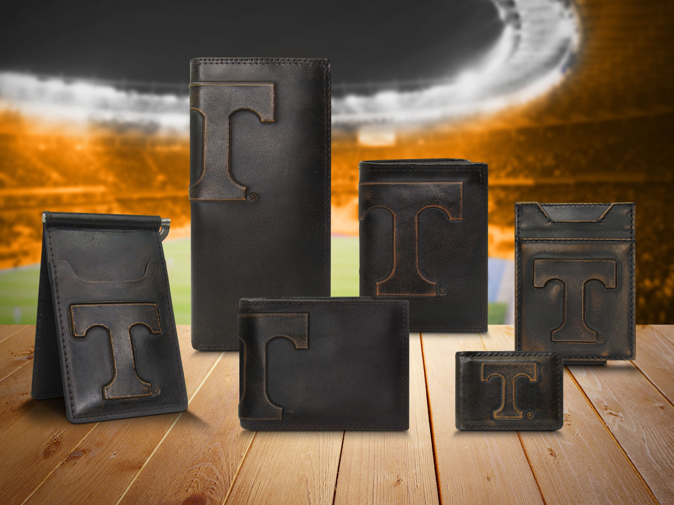 Tennessee Vols Burnished Leather Magnetic Front Pocket Wallet