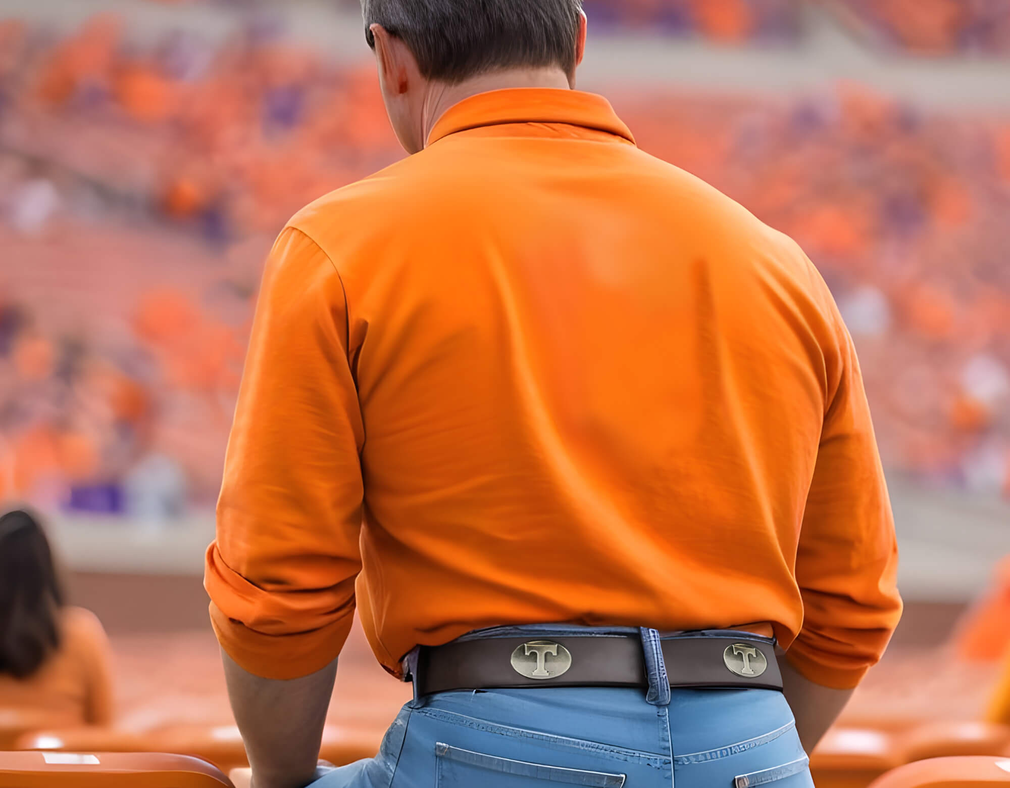 Tennessee Vols Men's Collegiate Brown Leather Concho Belt.