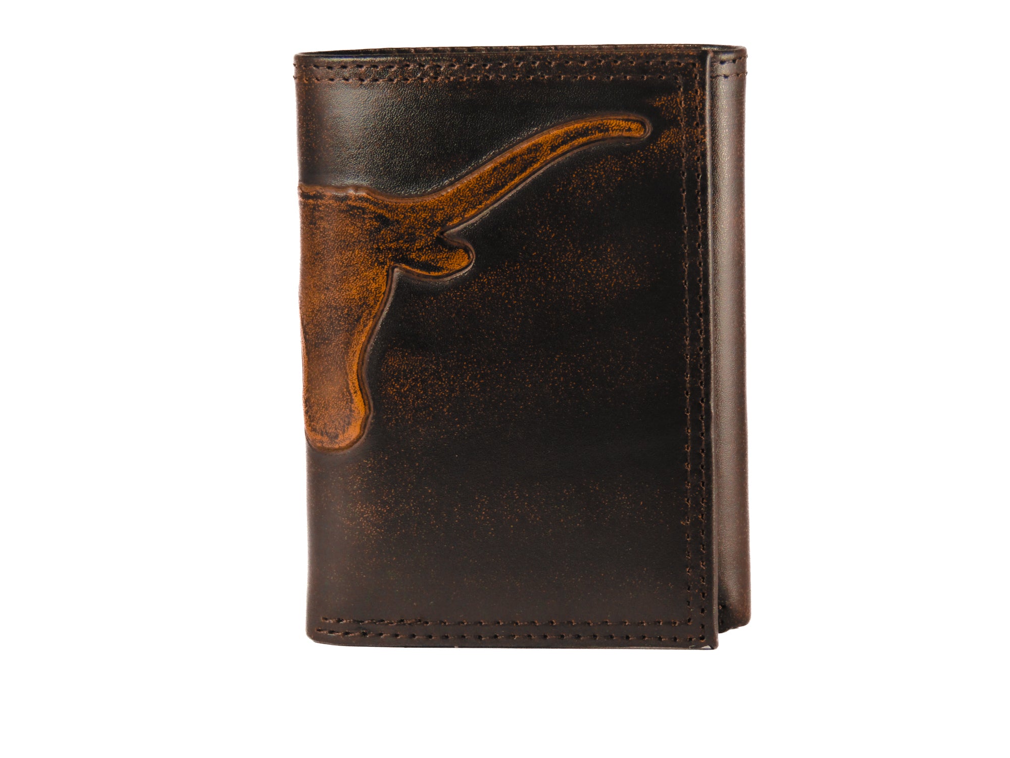 Texas Longhorns Burnished Leather Trifold Wallet