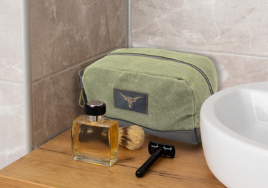 Texas Longhorns Waxed Canvas Toiletry Dopp Bag