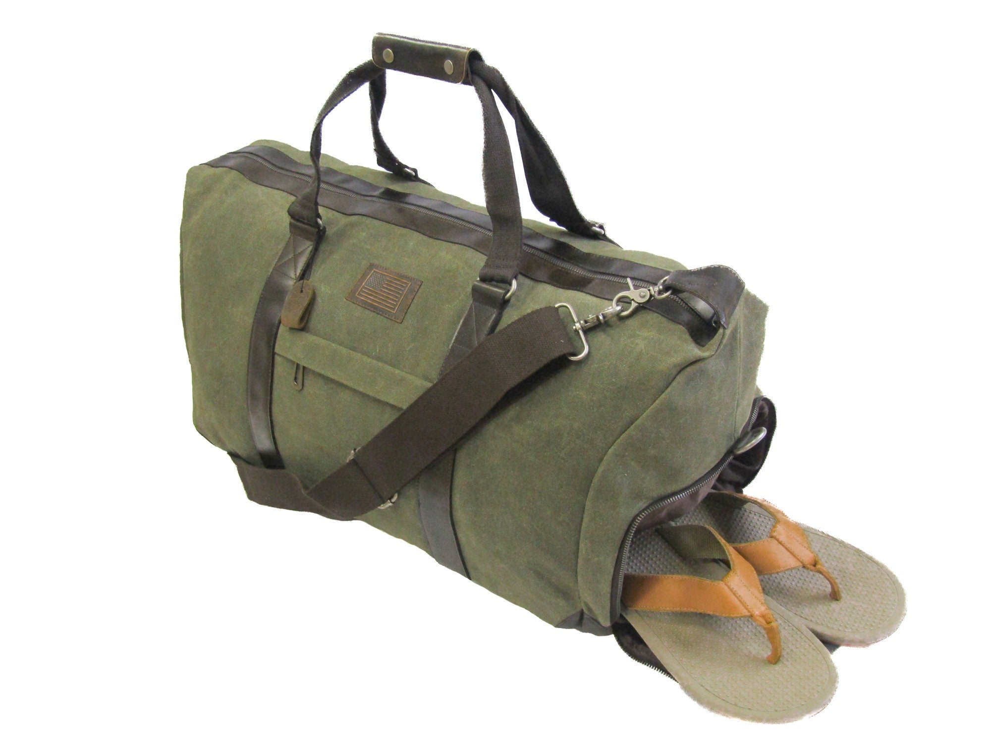 Side Weekender Bag Shoe Compartment