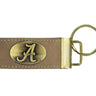 Alabama Crimson Tide Leather Key Fob Antique Brass Logo