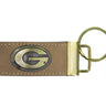 Georgia Bulldogs Leather Key Fob Antique Brass Logo