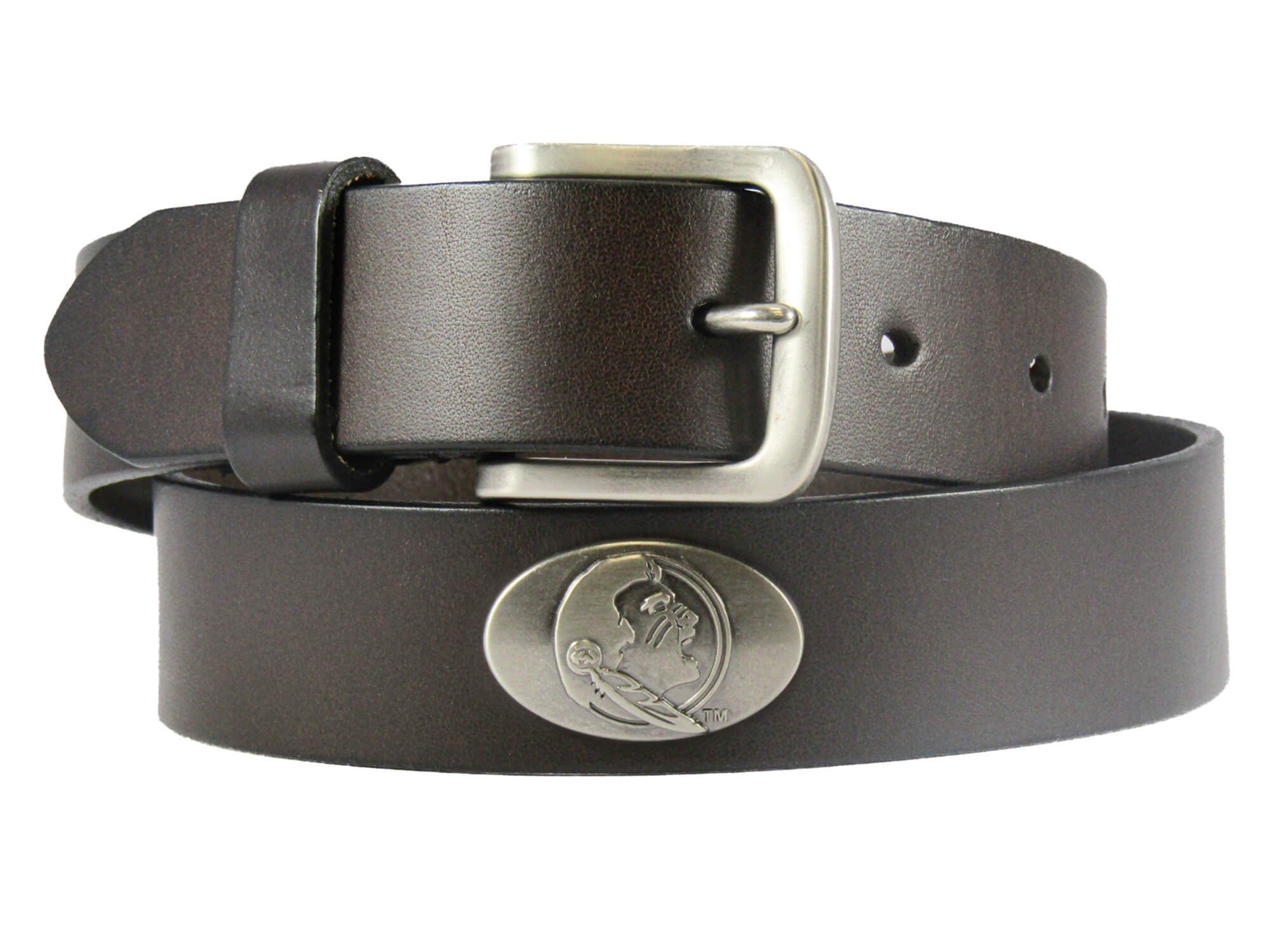 Florida State Seminoles Brown Leather Metal Concho Belt
