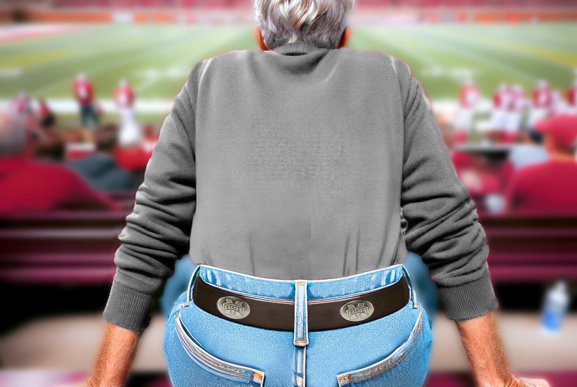 Mississippi State Bulldogs Brown Leather Metal Concho Belt Fan