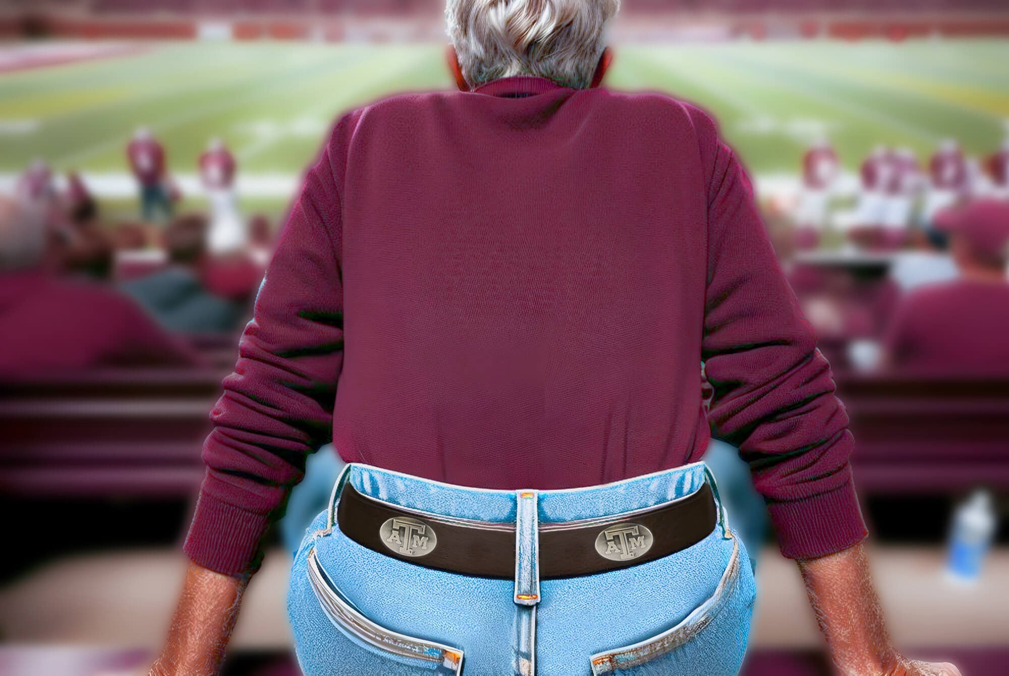 Texas A&M Aggies Brown Leather Metal Concho Belt Fan