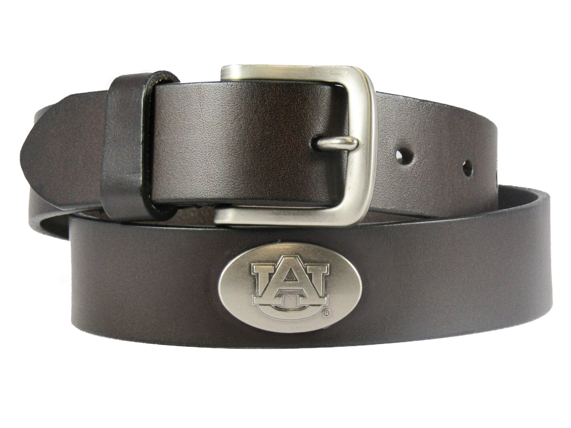 Auburn Tigers Brown Leather Metal Concho Belt