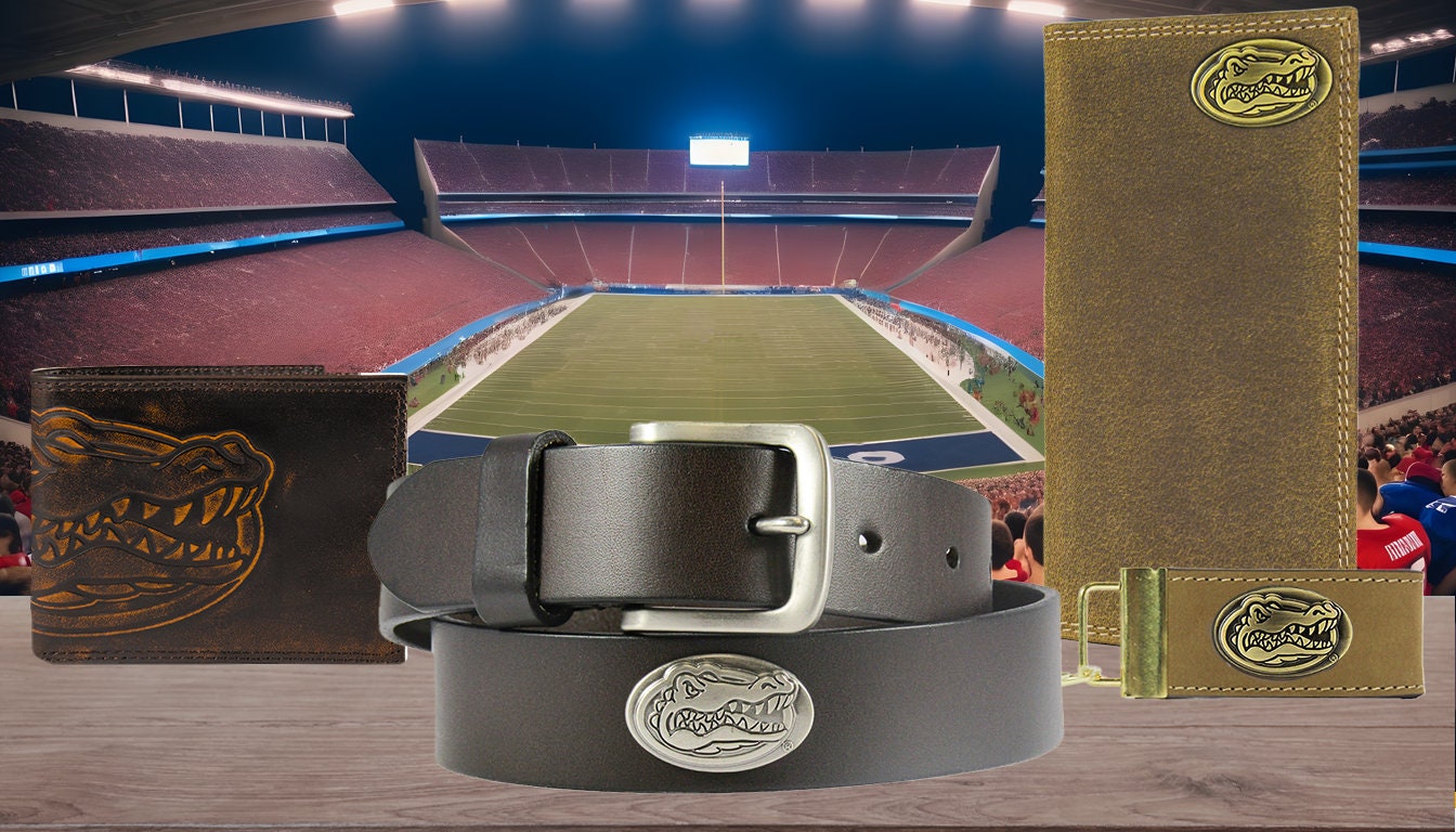 Florida Gators Brown Leather Metal Concho Belt Group