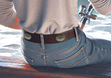 Georgia Bulldogs Brown Leather Metal Concho Belt Fishing