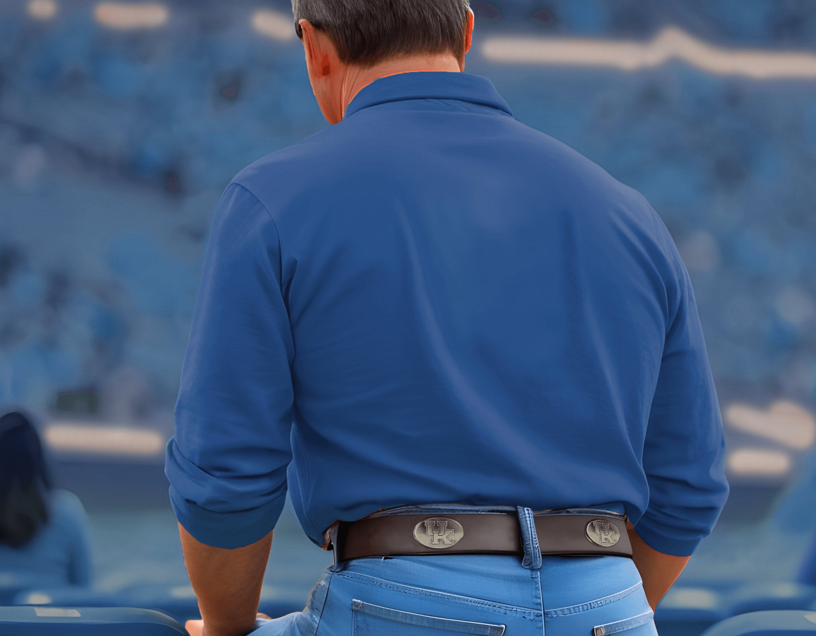 Kentucky Wildcats Brown Leather Metal Concho Belt Fan