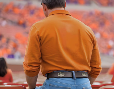 Texas Longhorns Brown Leather Metal Concho Belt Fan