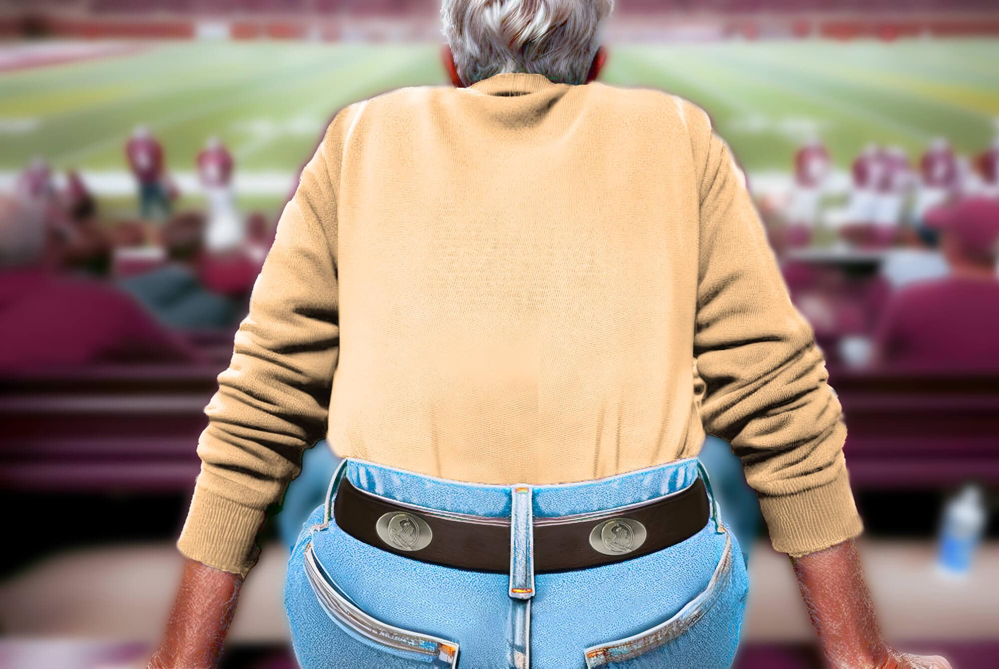 Florida State Seminoles Brown Leather Metal Concho Belt Fan