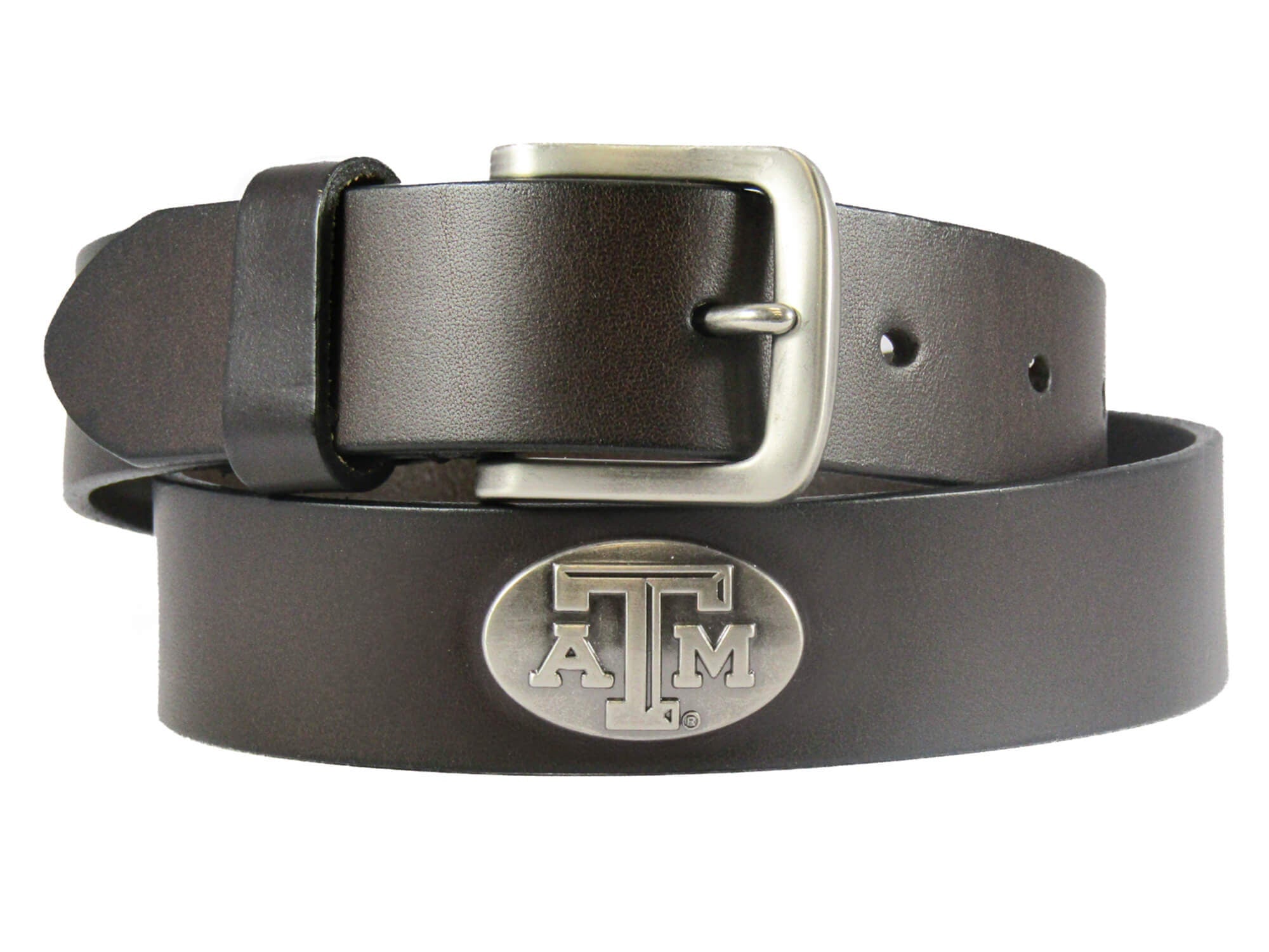 Texas A&M Aggies Brown Leather Metal Concho Belt