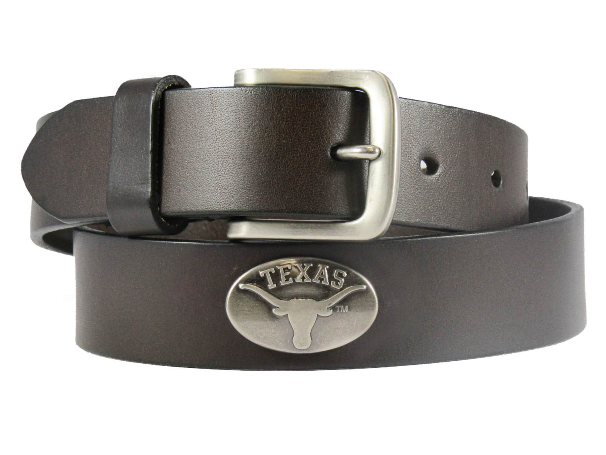 Texas Longhorns Brown Leather Metal Concho Belt