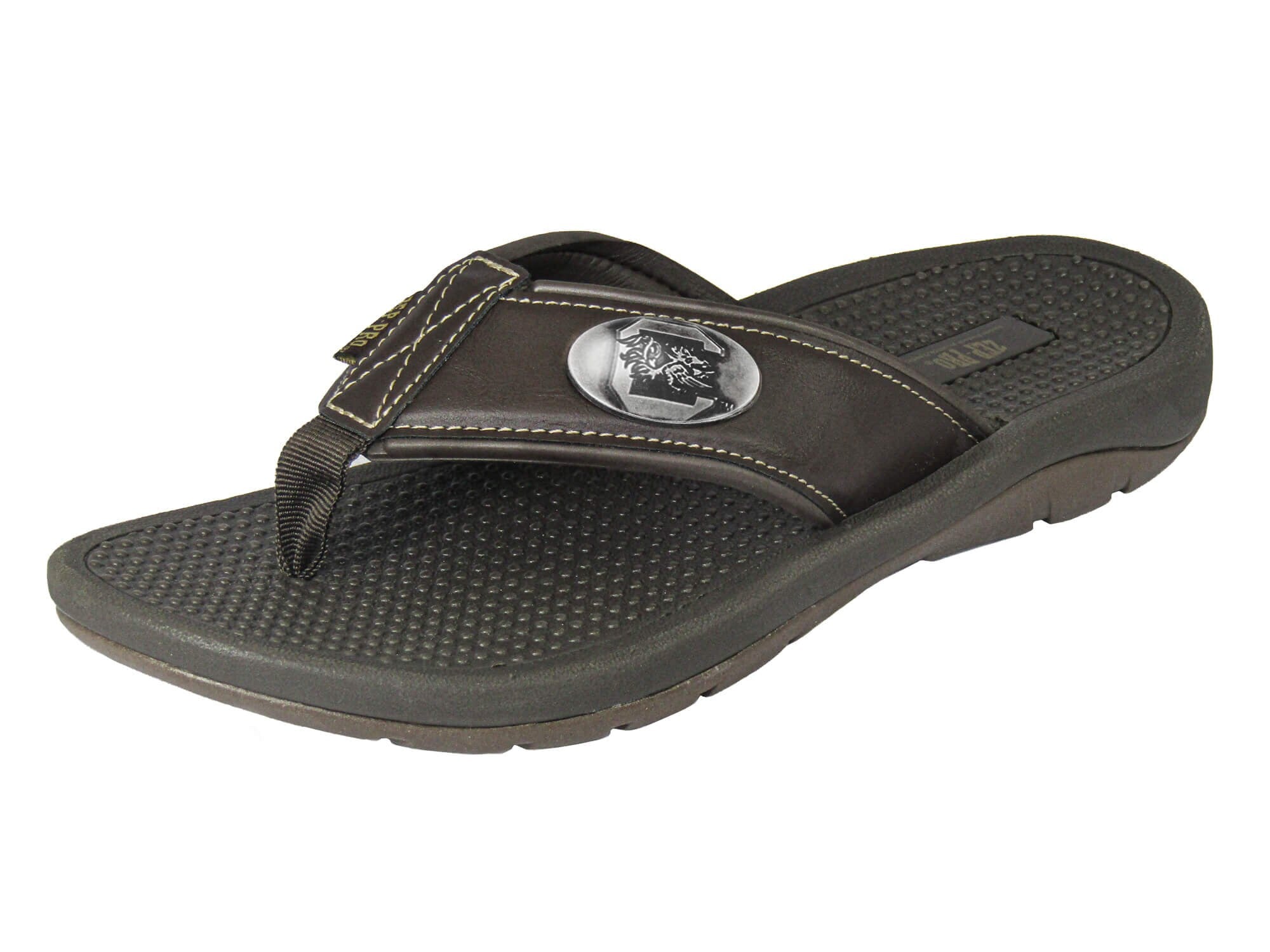 USC Gamecocks Brown Flip Flop with Metal Concho Logo