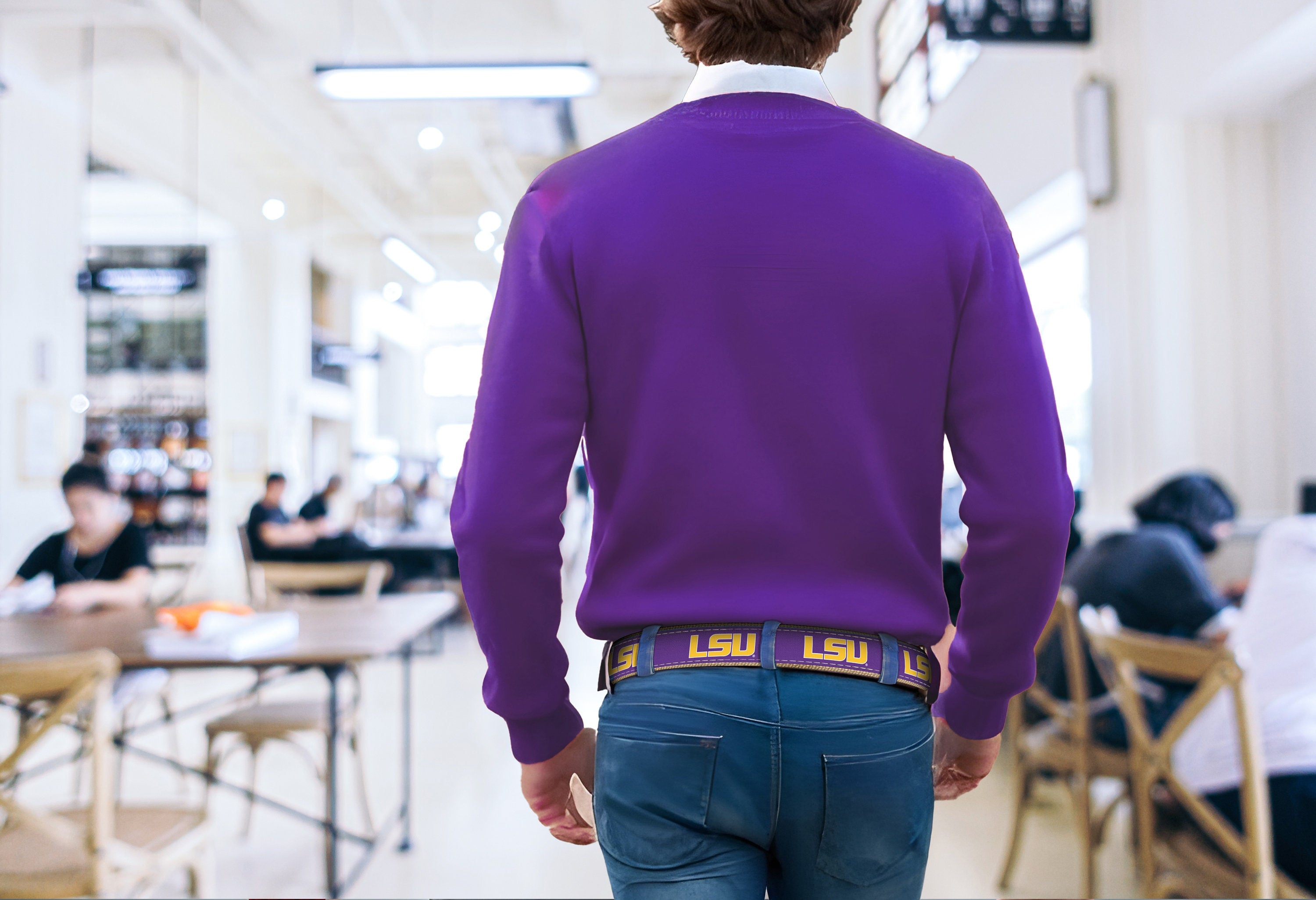 LSU Tigers Woven Ribbon Belt Library