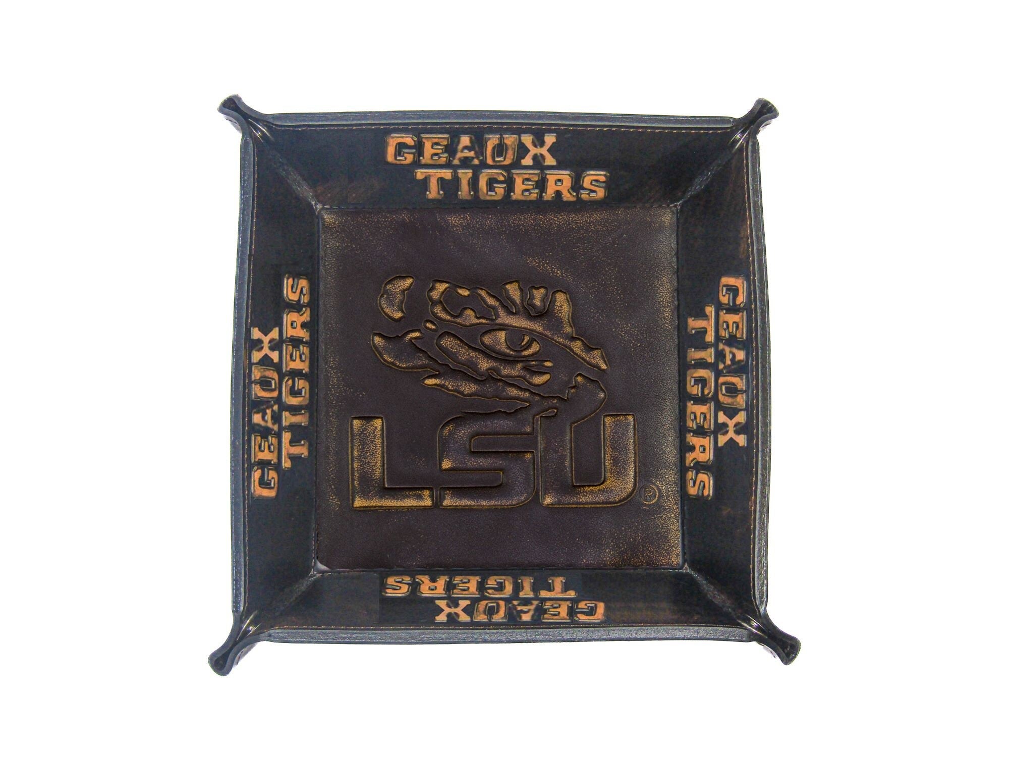 LSU Tigers Leather Valet Tray Top