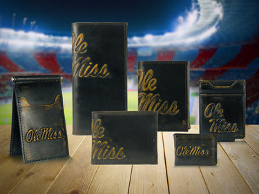 Ole Miss Rebels Burnished Leather Wallets Group