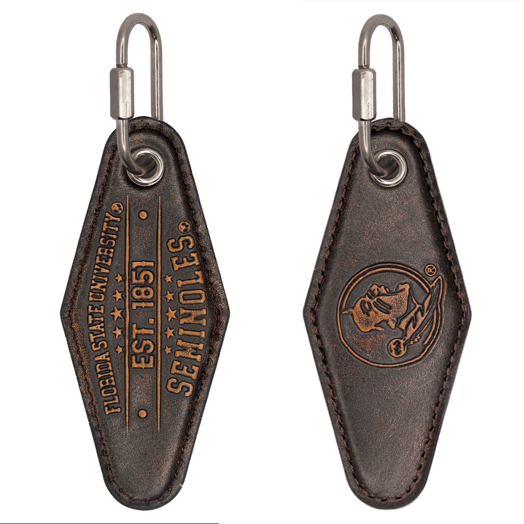 FSU Seminoles Vintage Burnished Leather Key Fob