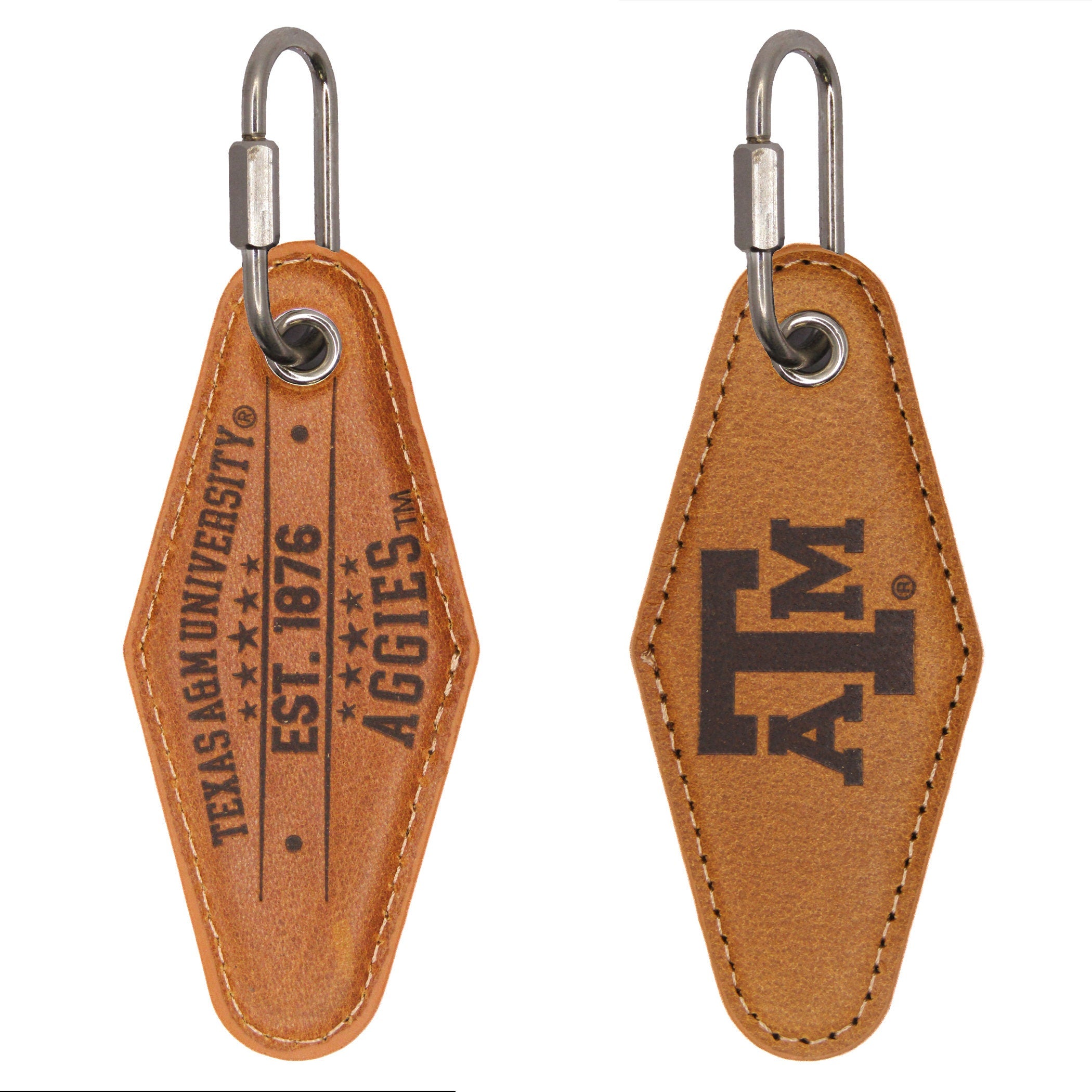 Texas A&M Aggies Vintage Tan Leather Key Fob