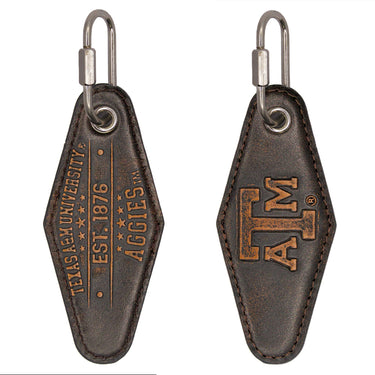 Texas A&M Aggies Vintage Burnished Leather Key Fob