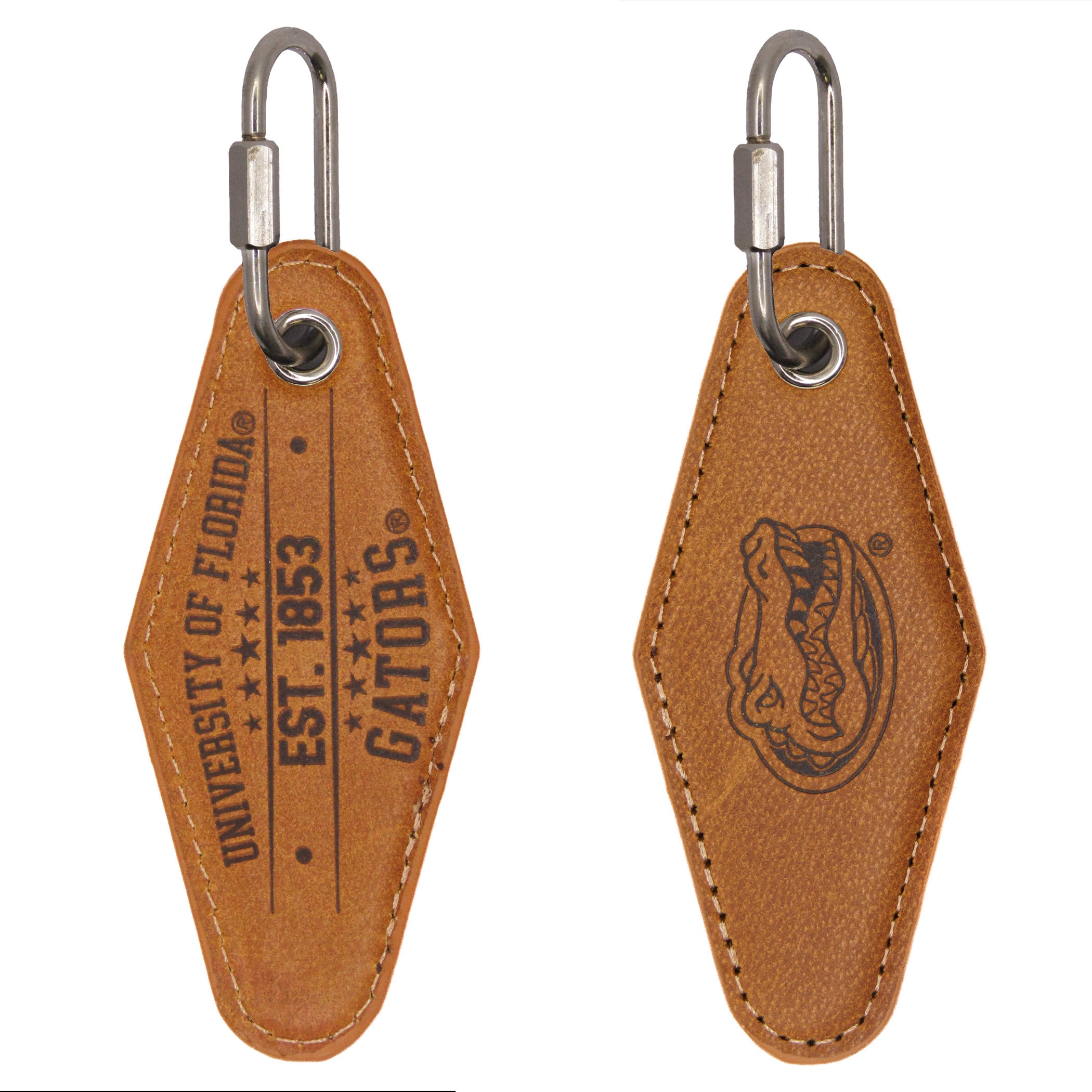 Florida Gators Vintage Tan Leather Key Fob