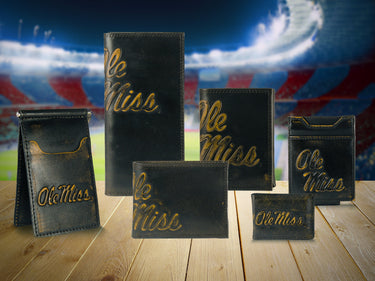 Ole Miss Rebels Burnished Leather Wallets Group