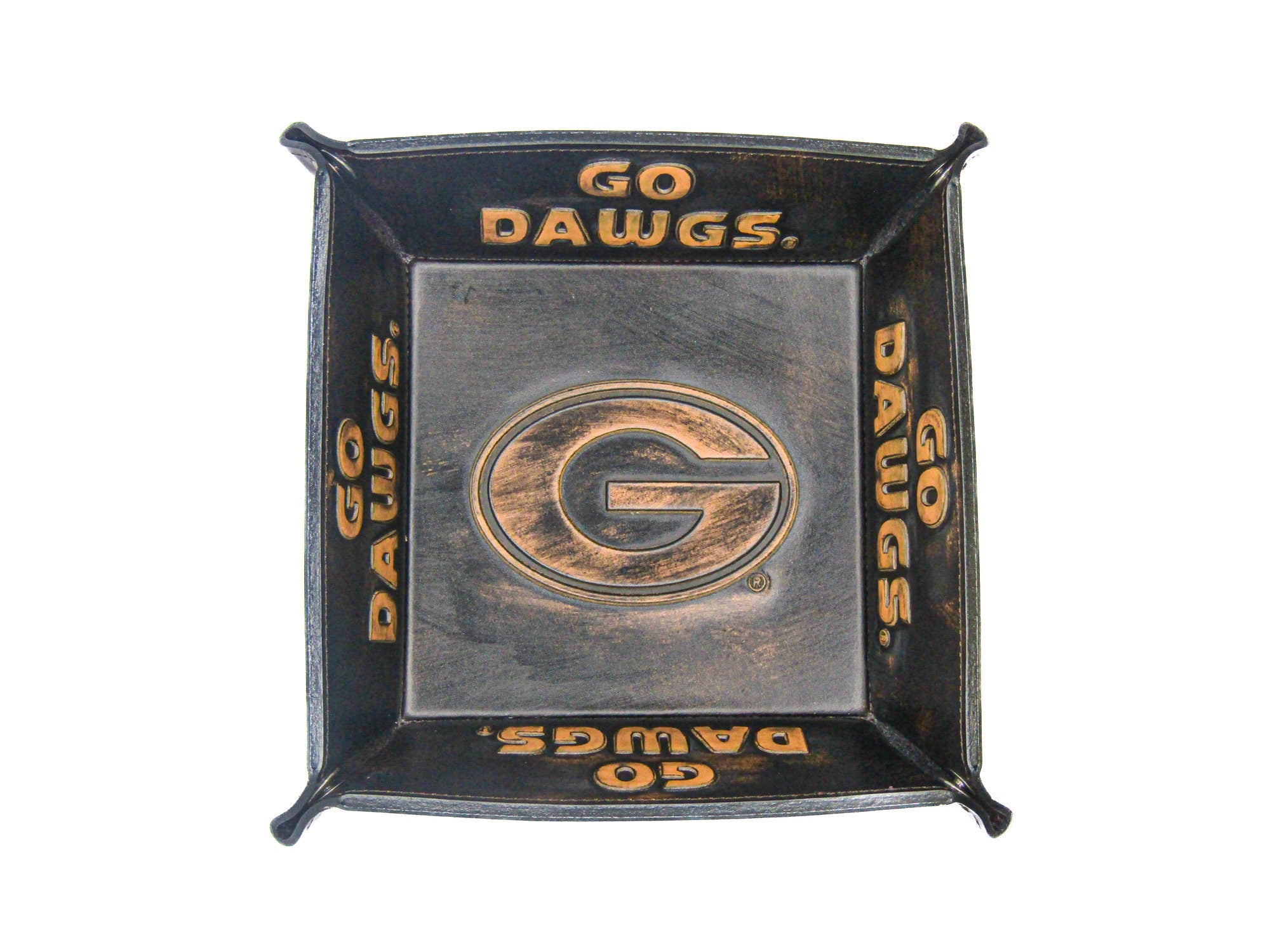 Georgia Bulldogs Leather Valet Tray Top