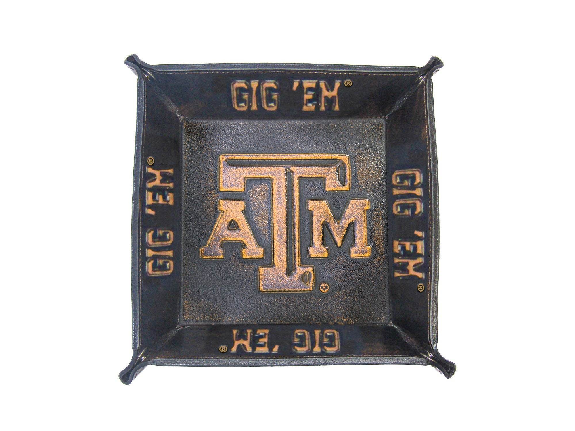 Texas A&M Aggies Leather Valet Tray Top