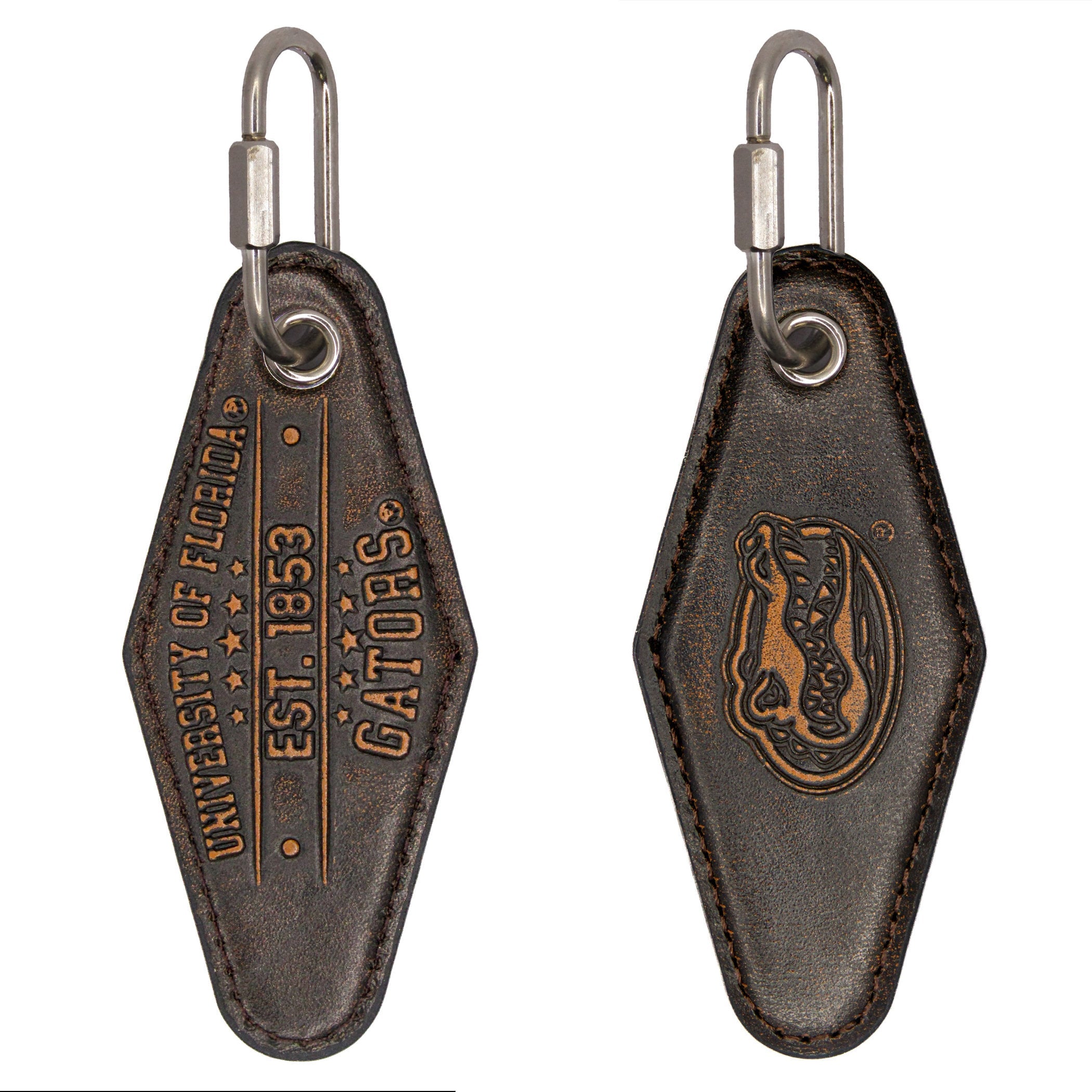 Florida Gators Vintage Burnished Leather Key Fob