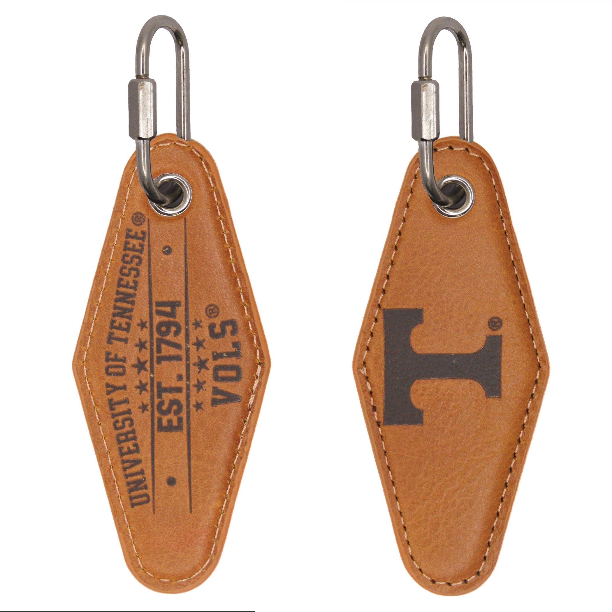 Tennessee Vols Vintage Tan Leather Key Fob