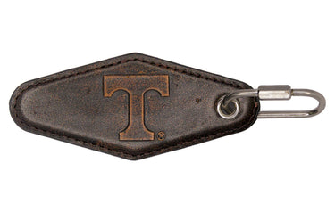 Tennessee Vols Vintage Burnished Leather Key Fob Front