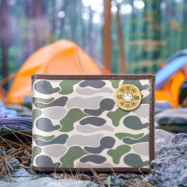 Shot Old School Camo bifold wallet green gray