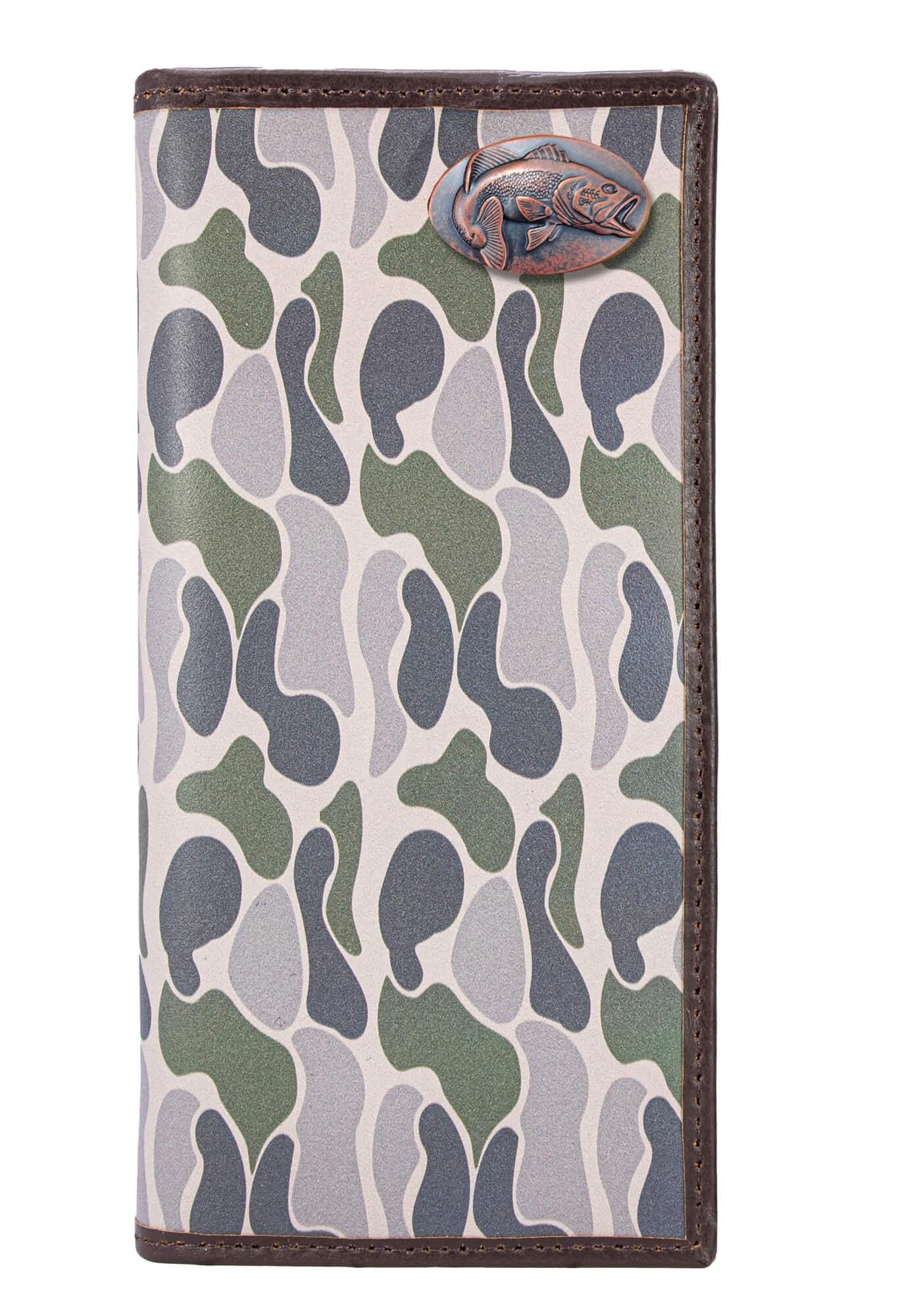 Bass Old School Camo secretary wallet green gray