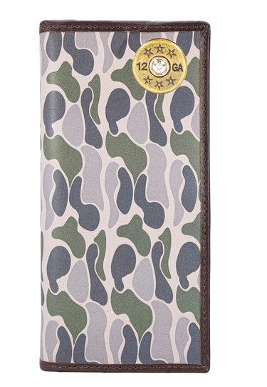 Shotshell Old School Camo secretary wallet green gray
