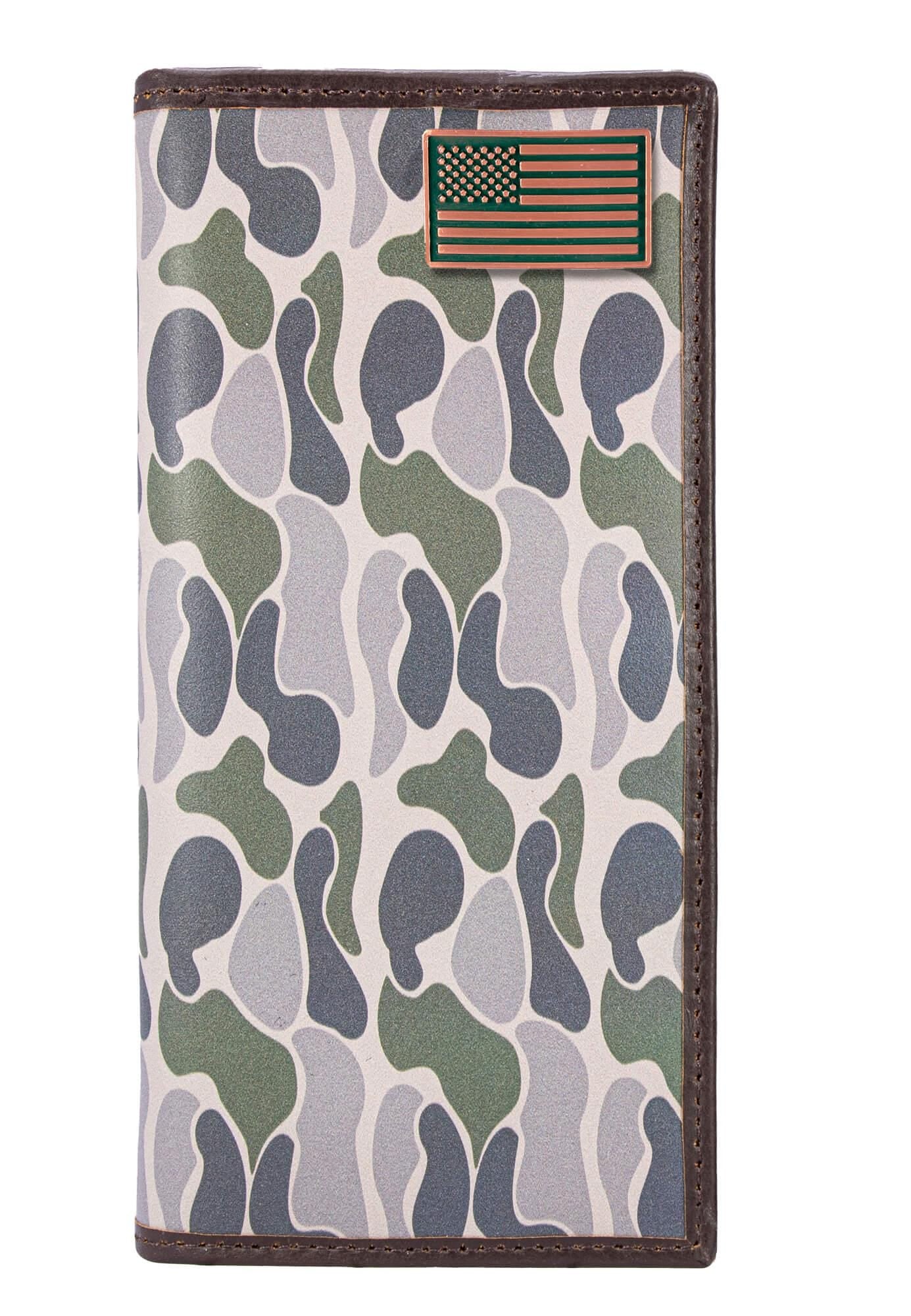 USA Flag Old School Camo secretary wallet green gray