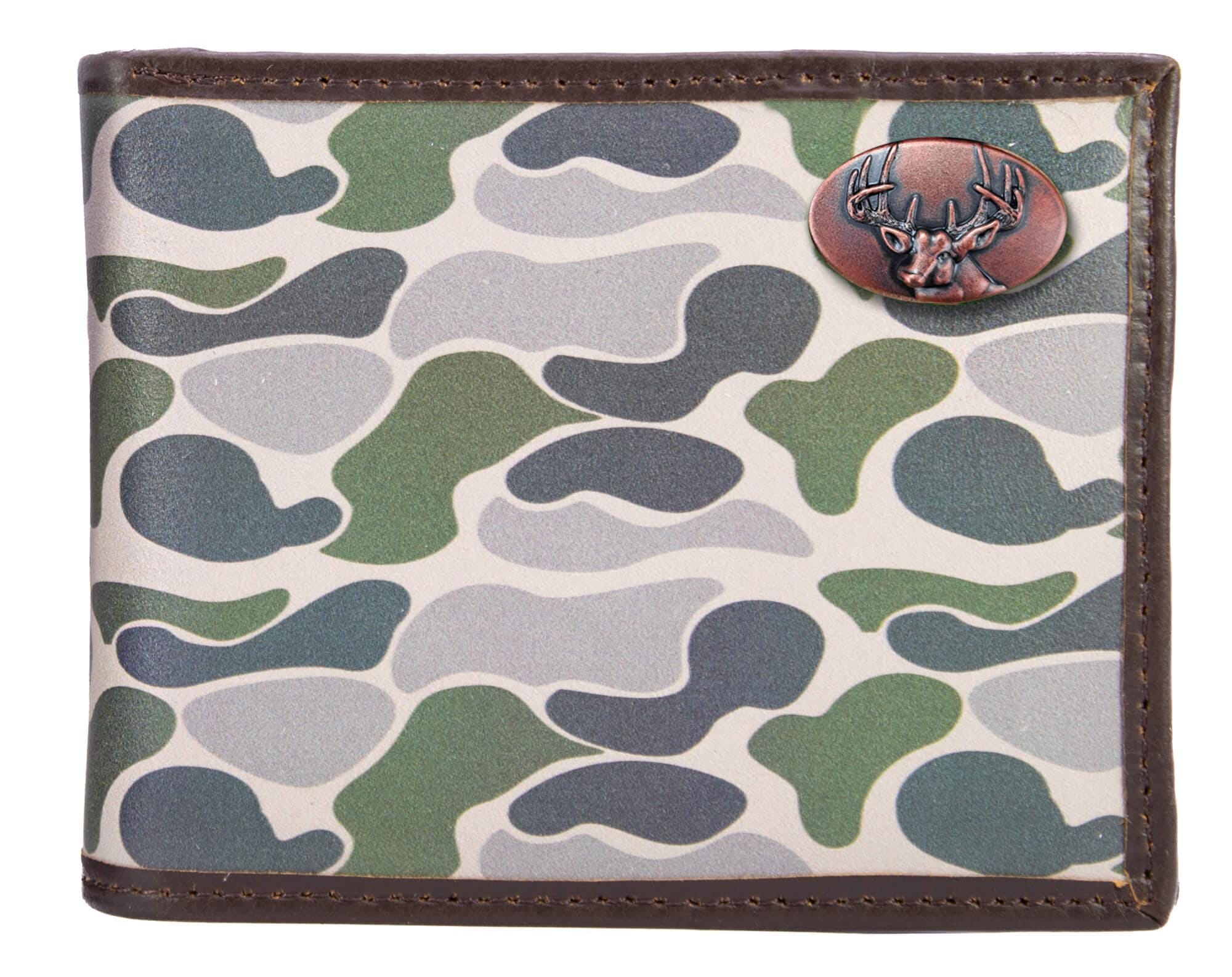 Buck Old School Camo bifold wallet green gray