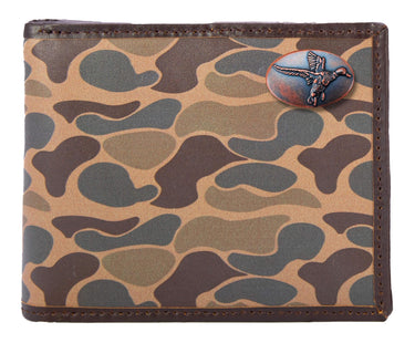 Mallard Old School Camo bifold wallet brown tan
