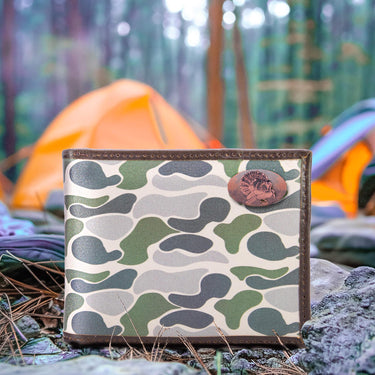 Turkey Old School Camo bifold wallet green tan camp