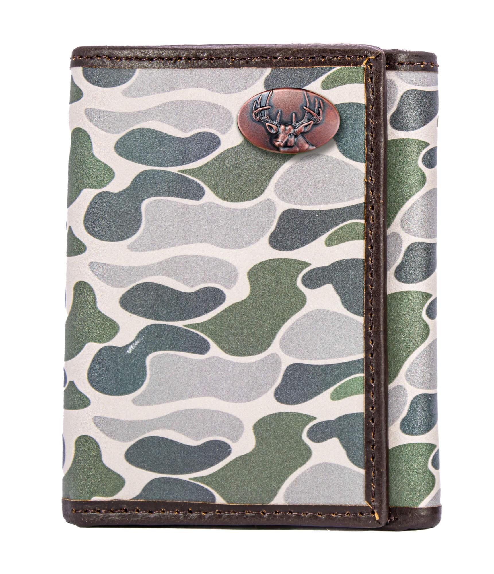 Buck Old School Camo trifold wallet green gray