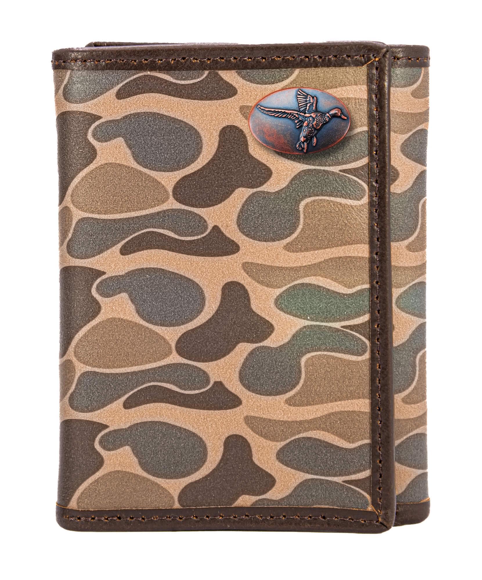 Mallard Old School Camo trifold wallet brown tan