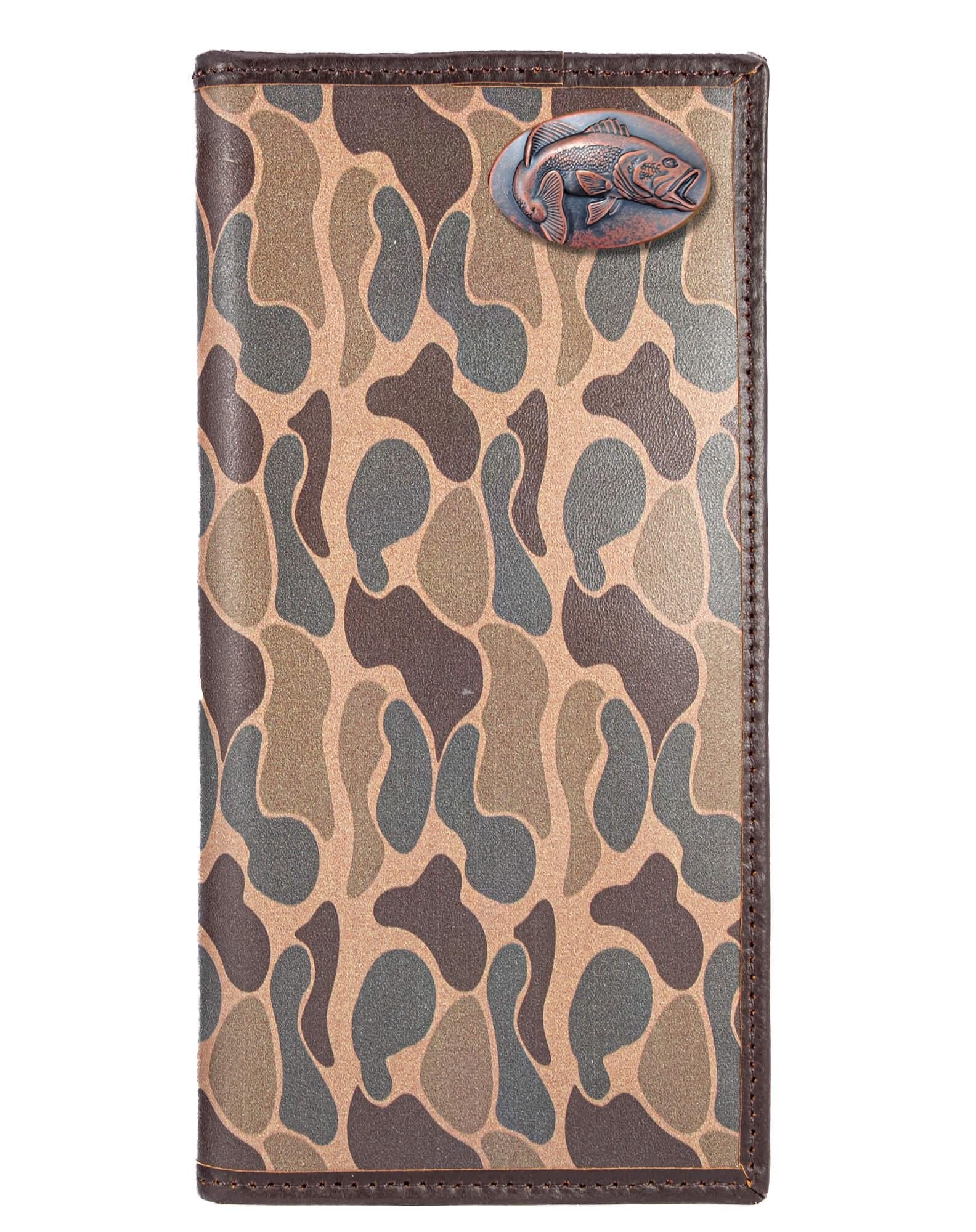 Bass Old School Camo secretary wallet brown tan