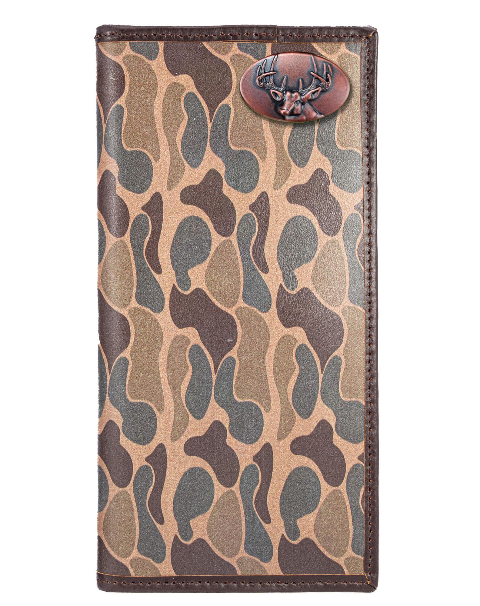 Buck Old School Camo secretary wallet brown tan