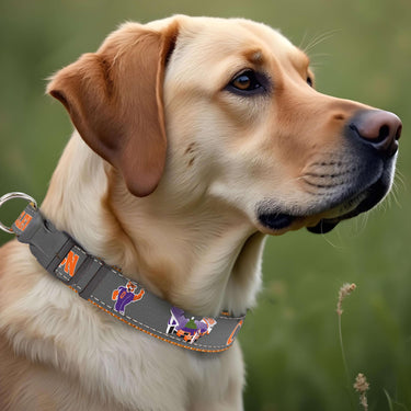 Clemson Tigers Stadium Collection Woven Ribbon Dog Collar Dog Front