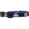 Auburn Tigers Stadium Collection Woven Ribbon Dog Collar Navy